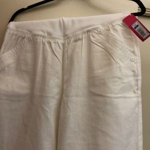 NWT Xhiliration White Linen pants, Size L